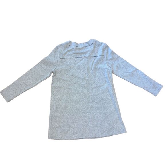 Soft Surroundings Grey Half Button Downtime Henley Tunic Top | M - Picture 4 of 7
